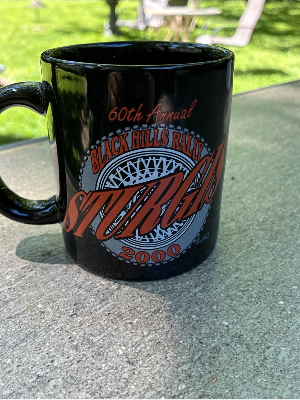 Sturgis Black Hills Rally 60th Annual Black Ceramic Mug 2000 Vintage